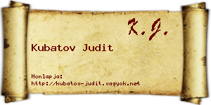 Kubatov Judit névjegykártya